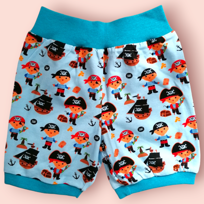 Jungen Shorts kurze Pumphose blau Piraten Gr. 80/86 Jungen Shorts kurze Pumphose blau Piraten Gr. 80/86
