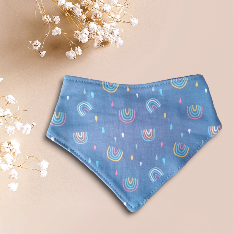 Baby Dreieckstuch Spucktuch blau Regenbogen