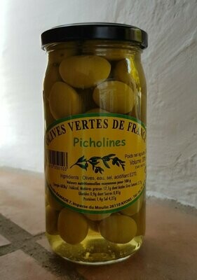 Olives vertes de France -PICHOLINE Bocal de 200g