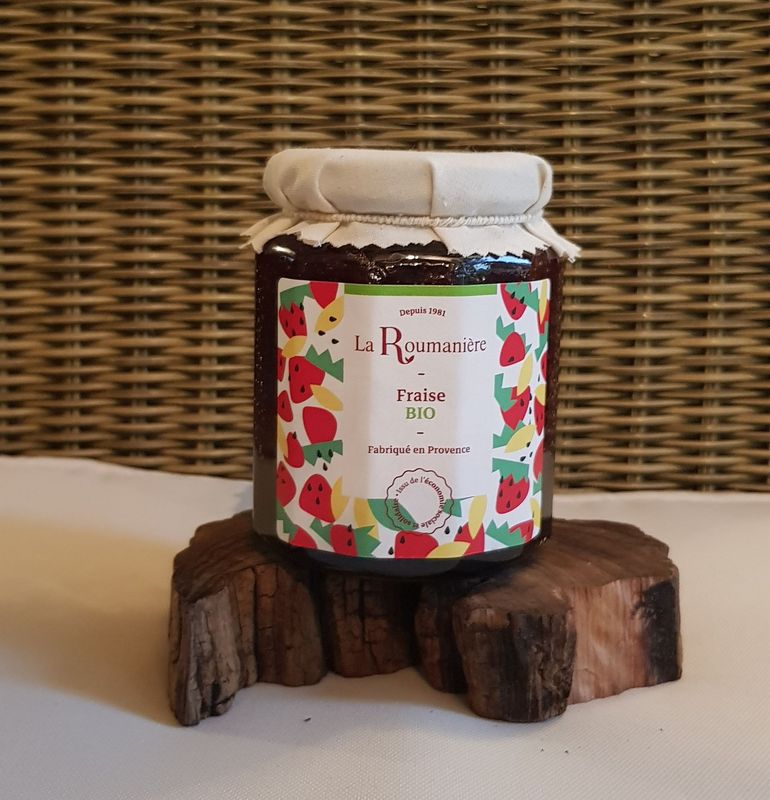 Confiture extra aux fraises BIO*- Pot de 335grs_ nouvelle présentation