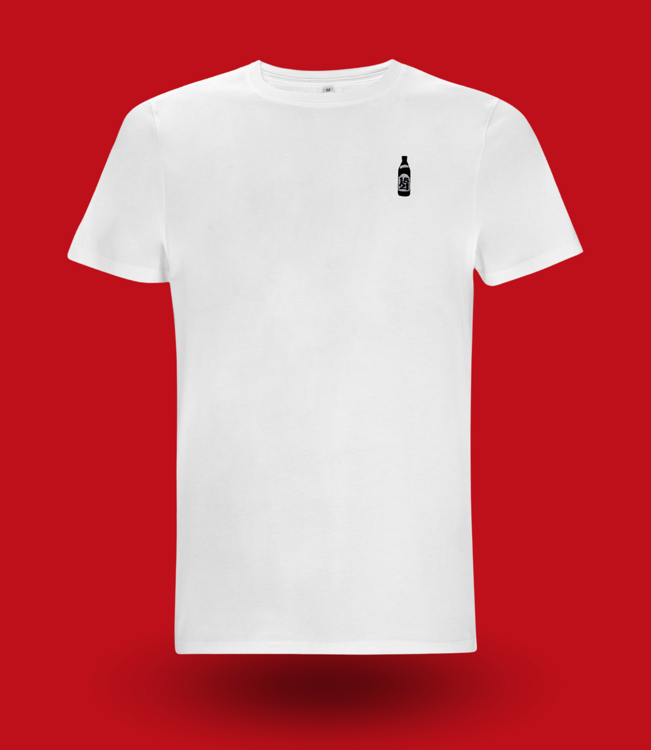 gestickte 1521 Bierflasche Unisex T-Shirt aus Bio Baumwolle gestickte 1521 Bierflasche Unisex T-Shirt aus Bio Baumwolle