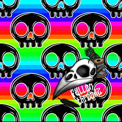 Rainbow stripe skulls