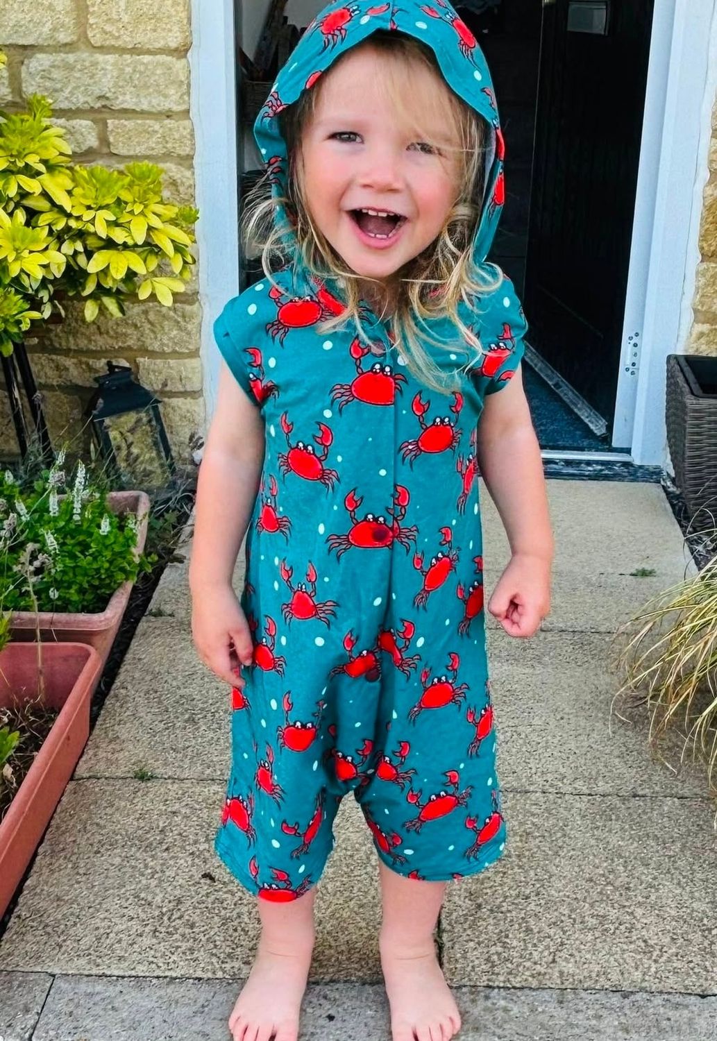 Hooded summer romper