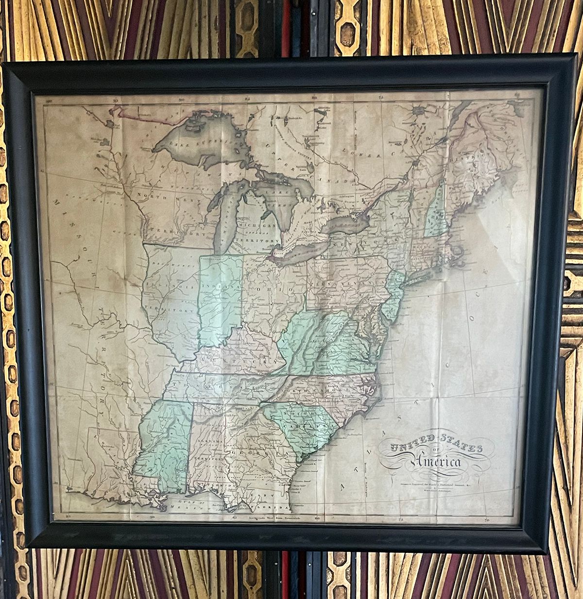 Original Circa 1890 Lizards US Map