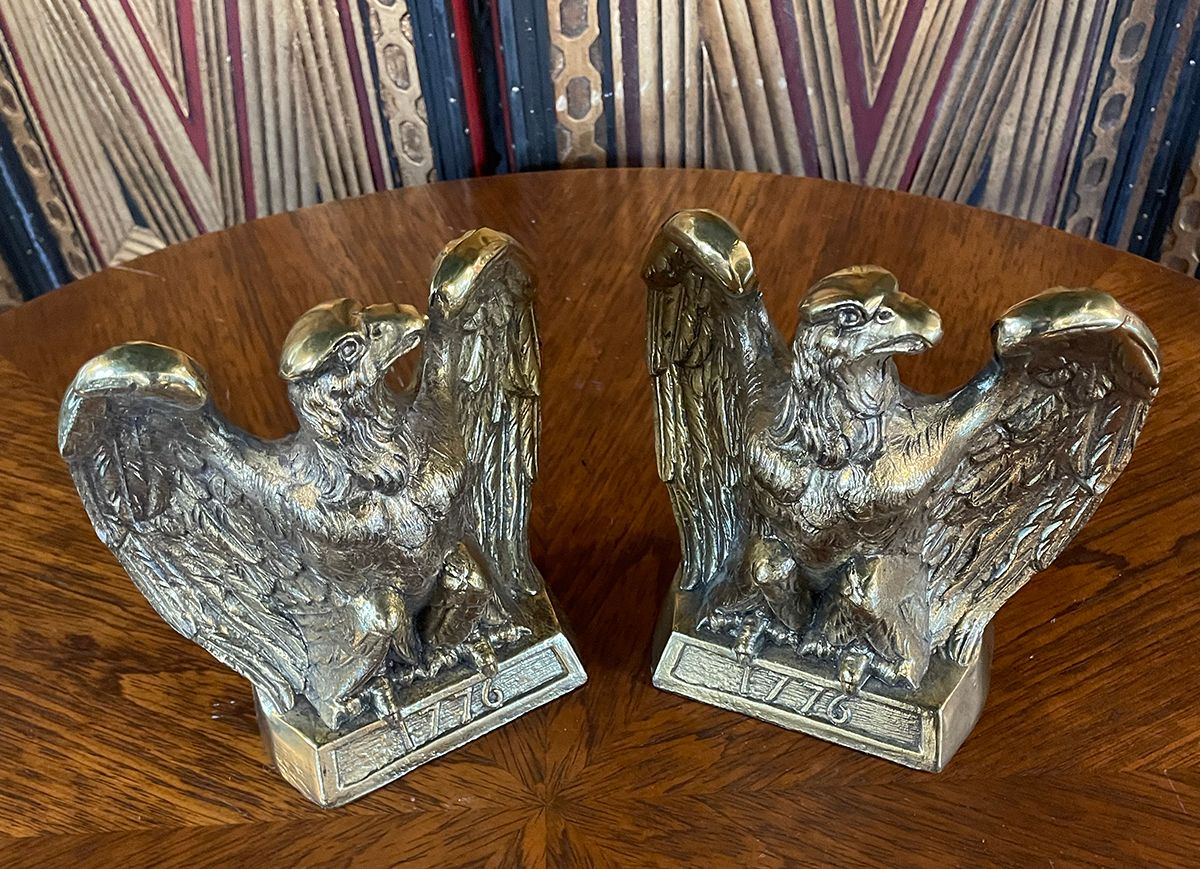 Brass Colonial Virginia Eagle Bookends