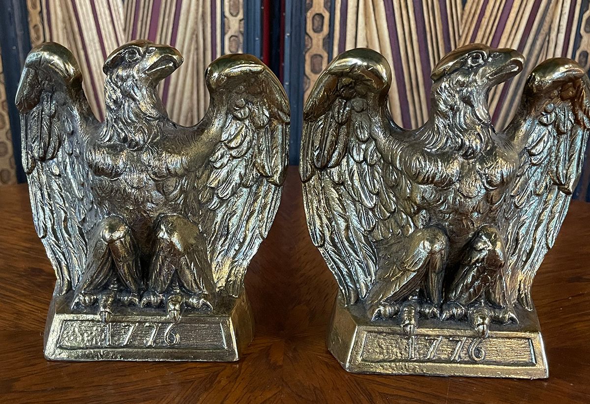 Pair of 1776 Brass Colonial Virginia Eagle Bookends