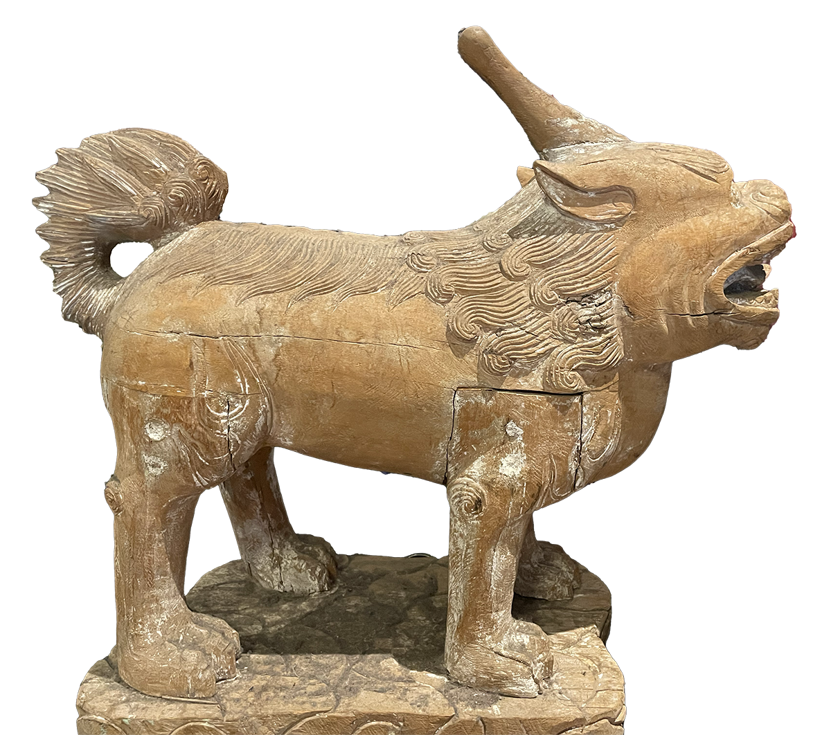 Antique Wooden Hand Carved Chinese Mythological Creature