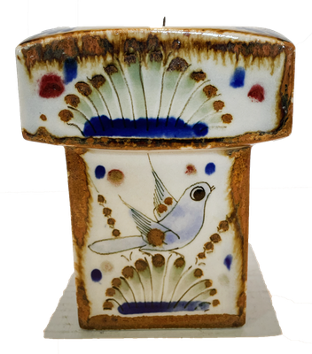 Square Pillar Pottery Candle Holder