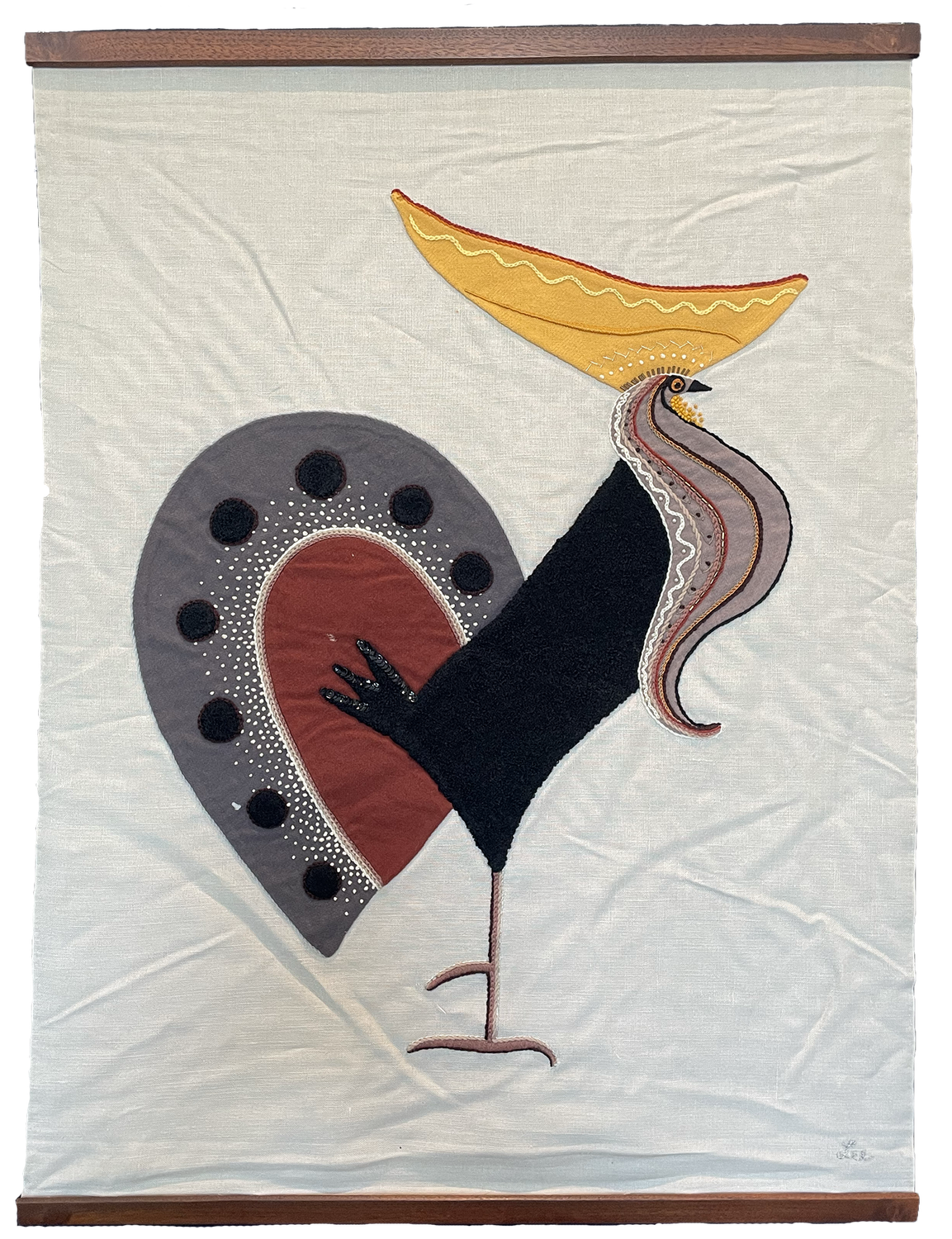 Embroidered Folk Art Rooster