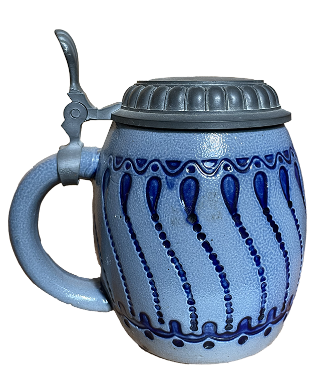 Vintage ERBO ZINN Meta Lidded Beer Stein