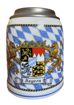 Vintage Bayern Lidded Beer Stein