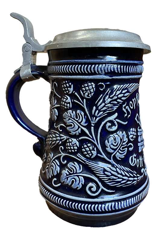 Vintage German Colbalt Blue Beer Stein
