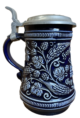 Vintage German Colbalt Blue Beer Stein
