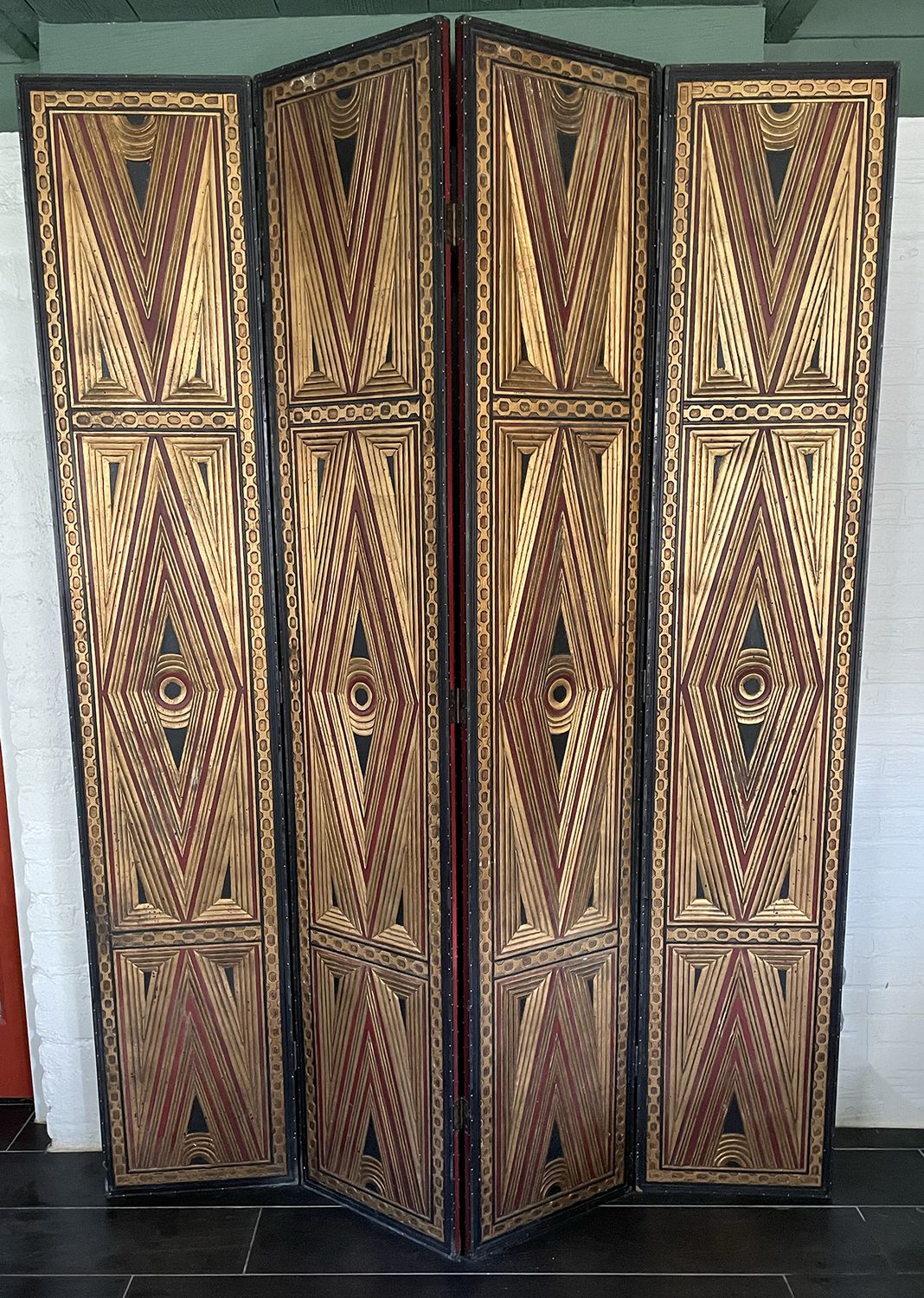 Exquisite Art Deco Two Sided Room Divider Screen