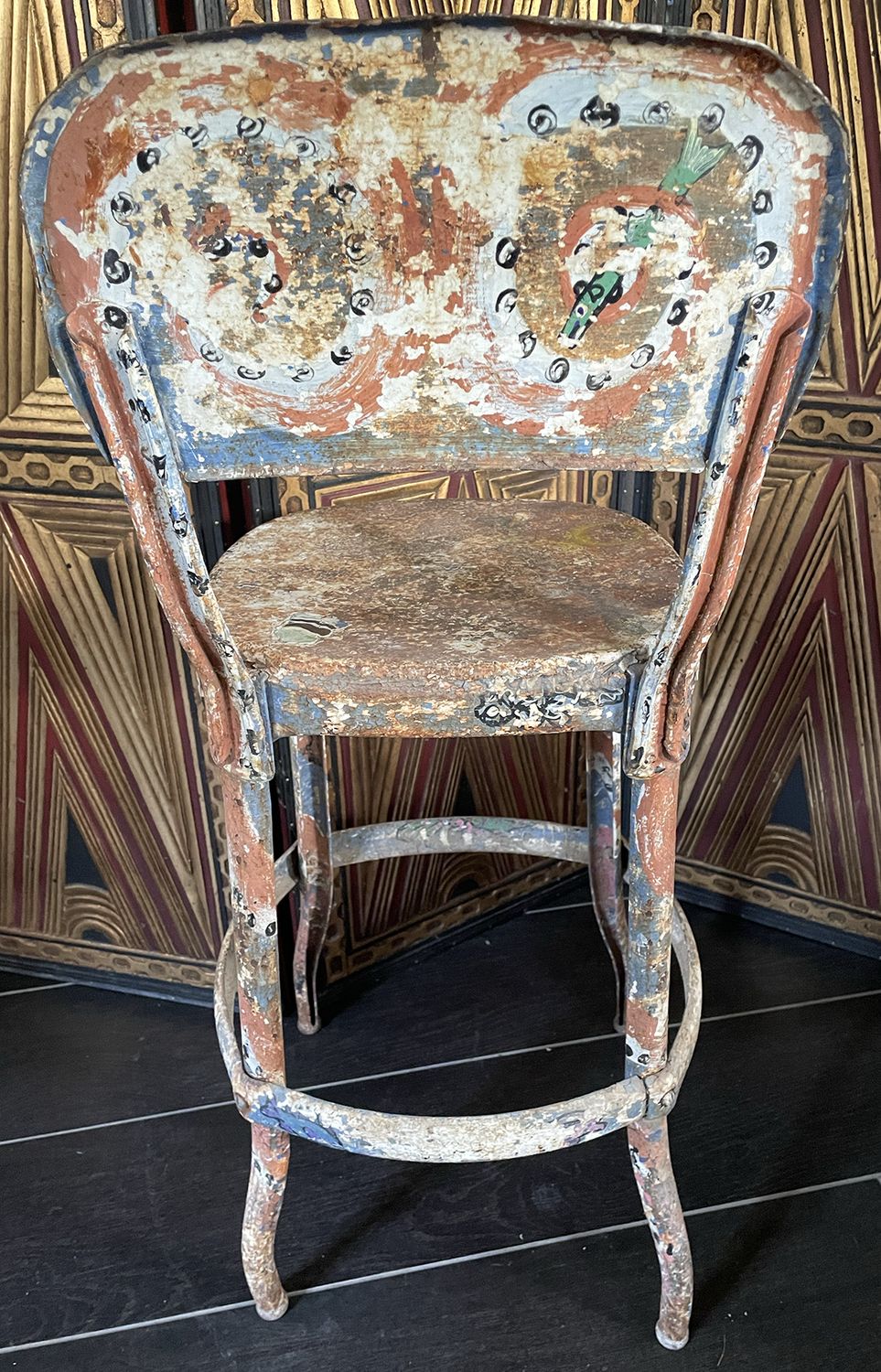 Vintage 1950s Industrial Metal Shop Chair