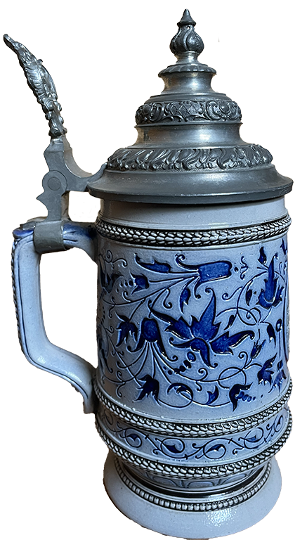 German Stein Blue Salt Glaze Stoneware