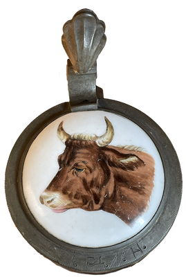 Antique Hand Painted Porcelain Glass Pewter German Lidded Beer Stein