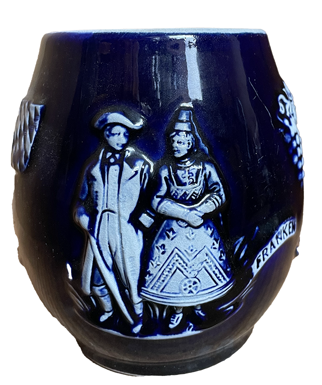 German Ceramic Cobalt Blue Beer Mug