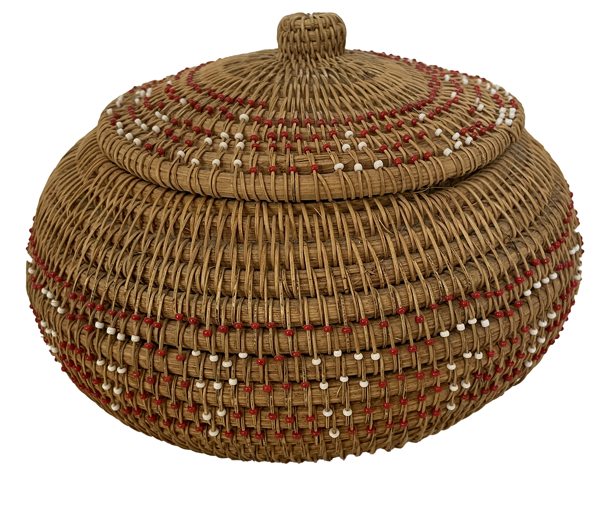 Hand Woven Beaded Basket
