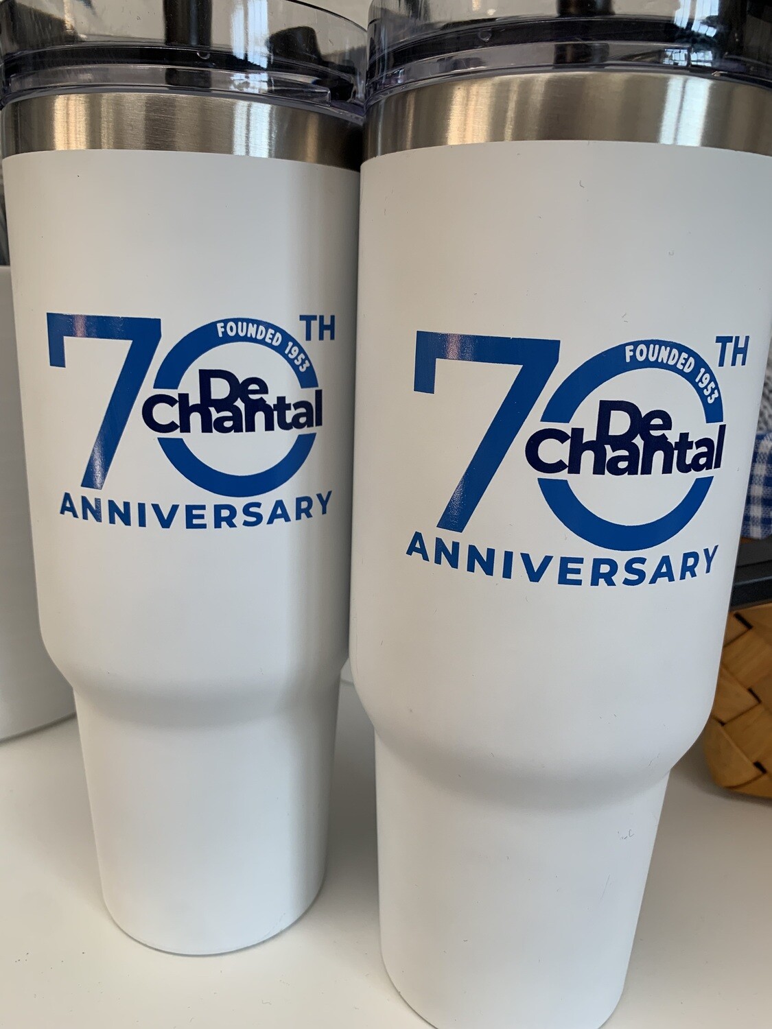 Stainless Steel Tumbler with Straw - 70th Anniversary
