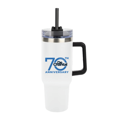 Stainless Steel Tumbler with Straw - 70th Anniversary