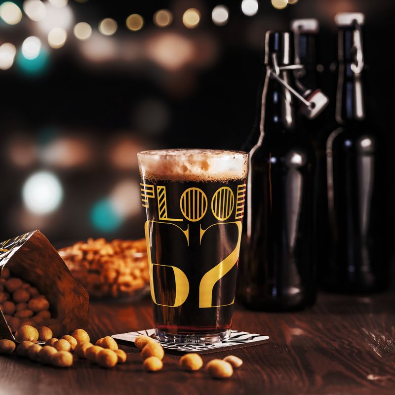 The Floor62 Shaker pint glass