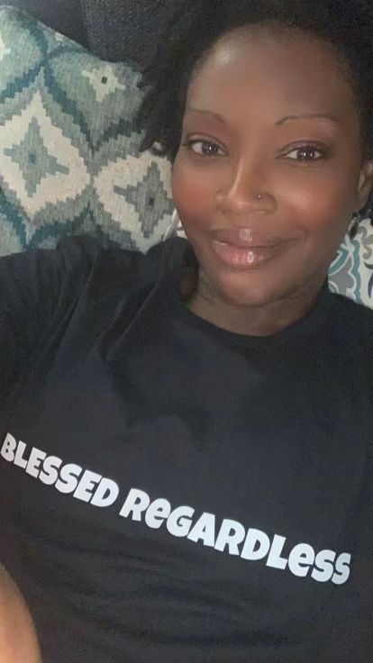 The Black "Blessed Regardless" Short-Sleeve Unisex Lyric T-Shirt