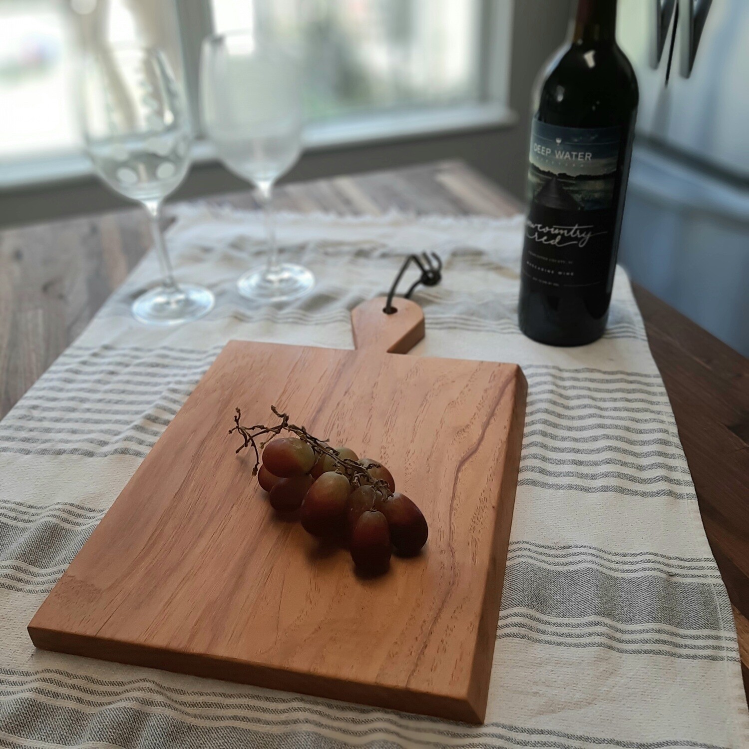 Pecan Live Edge Charcuterie Board with Handle