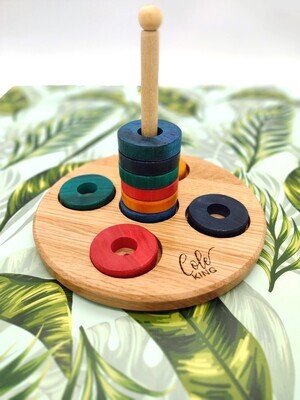 Colorful Wooden Montessori Stacker and Sorter Toy