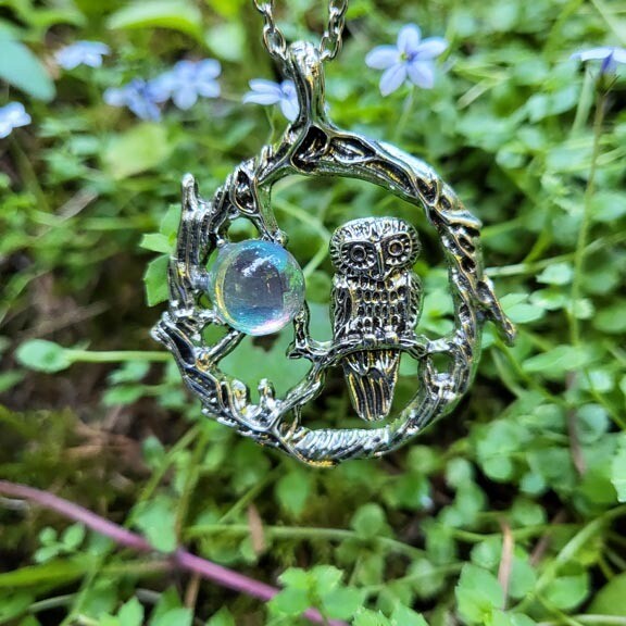Owl and Opalite Pendant