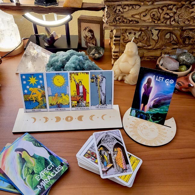 Wooden Tarot Card Stand