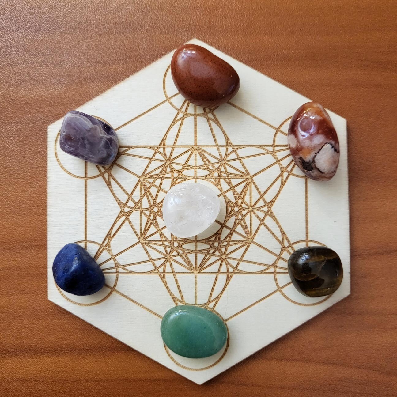 Metatron Grid with Chakra Stones