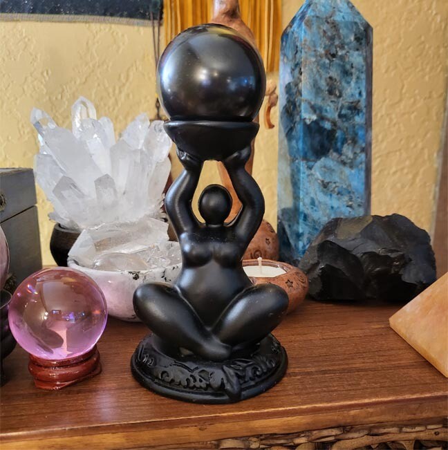 Goddess Crystal Ball Holder