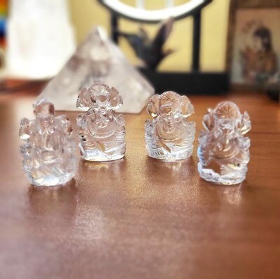 1" Ganesh in Clear Quartz