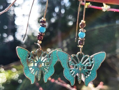 Bronze Butterfly Earrings