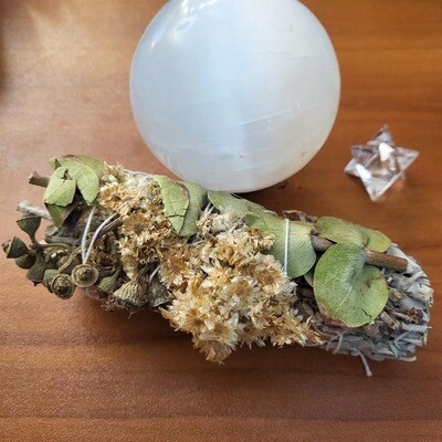 Eucalyptus, White Sage and Mullein Flowers Smudging sticks