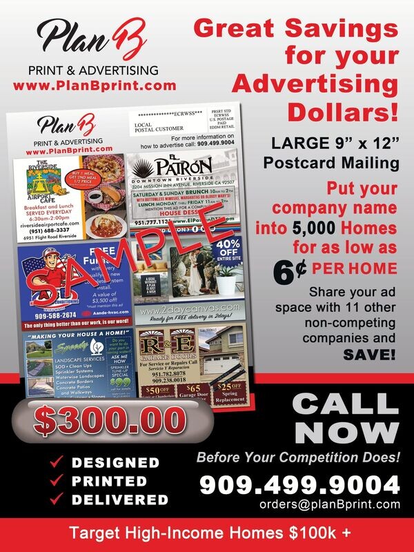5,000 Direct Mailers