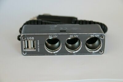 Steckdose 3-fach 12 V, 2x USB Steckplätze
