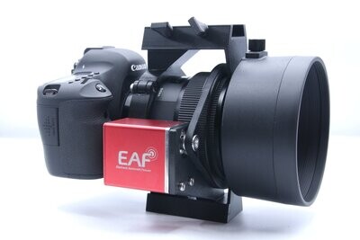 EAF Motoranbaukit mit Schelle, Schiene und Sucherschuh für Sigma Art 105mm Objektiv