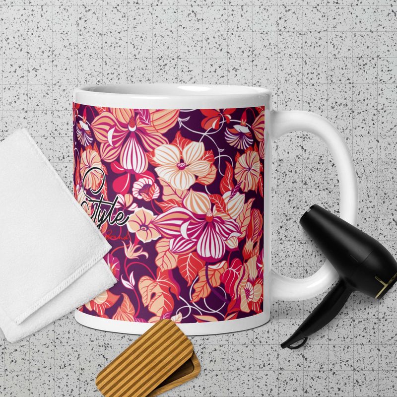 White glossy mug
