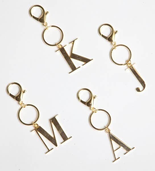 Gold Initial Keychain 