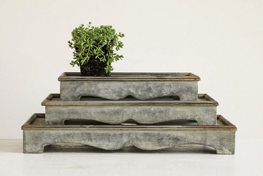 Galvanized Rectangle Pedestal