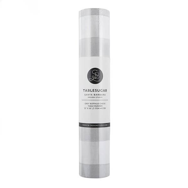 Grey Buffalo Check Disposable Table Runner