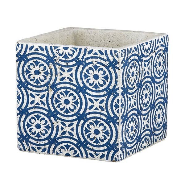 Dark Blue Pattern Pot