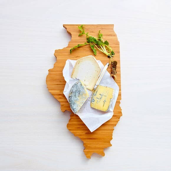 State Shaped Cutting Board, State: Illinois