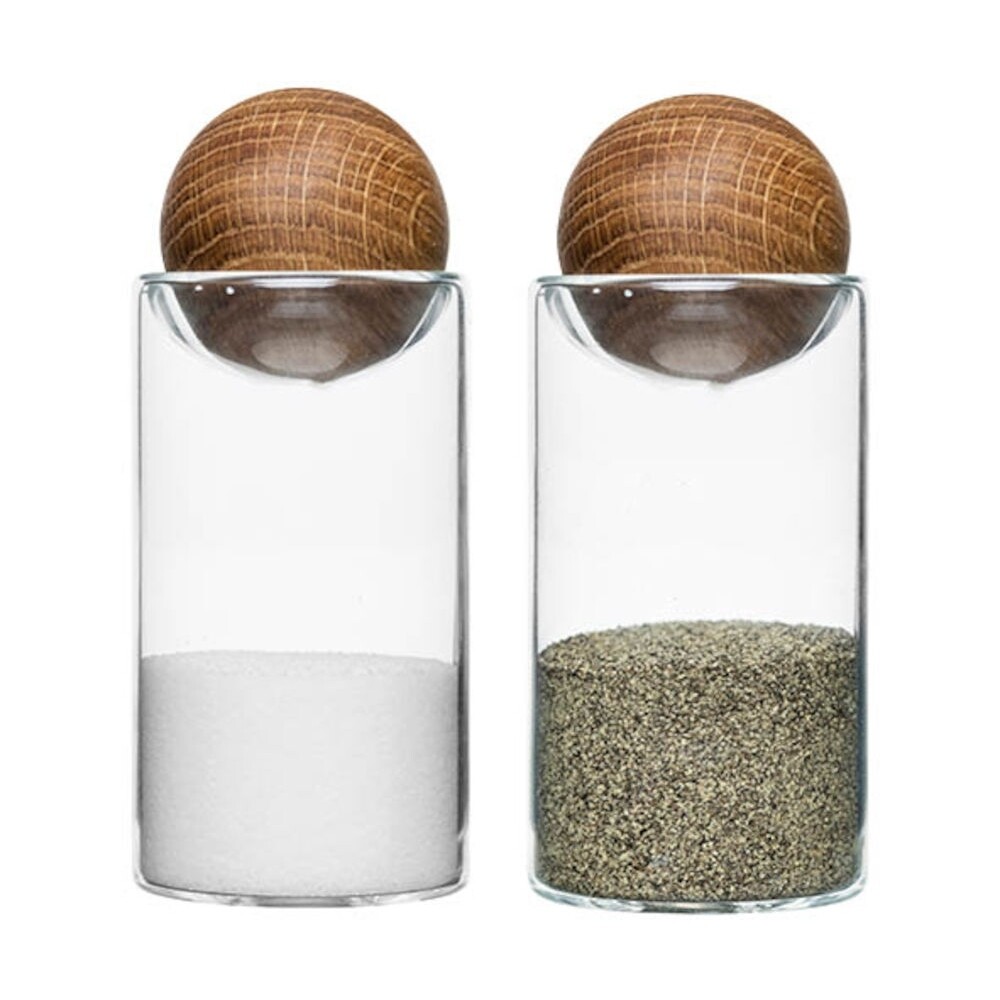 Oak & Glass Salt And Pepper Shaker