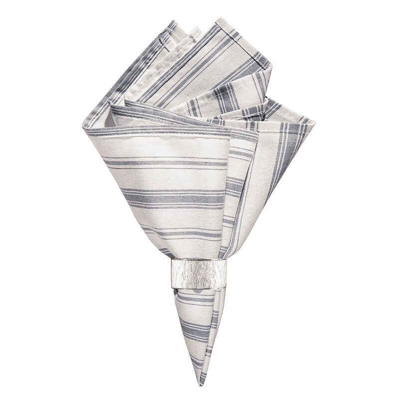 Clementina Grey Cotton Reversible Napkin Set