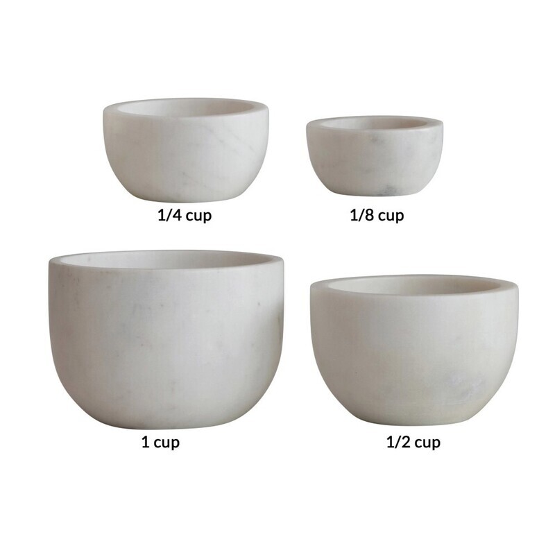Marble Bowl Measuring Cup Set