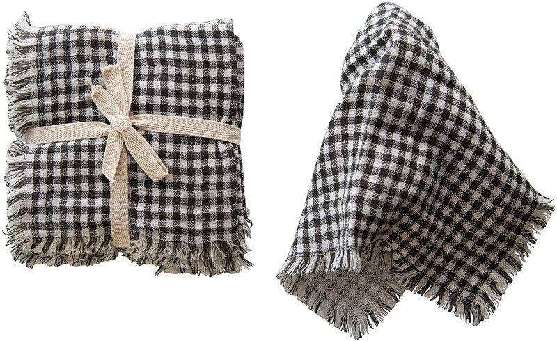 Gingham &amp; Fringe Napkin Set