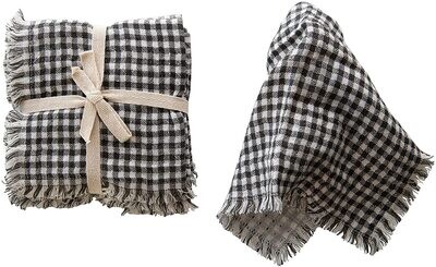 Gingham &amp; Fringe Napkin Set